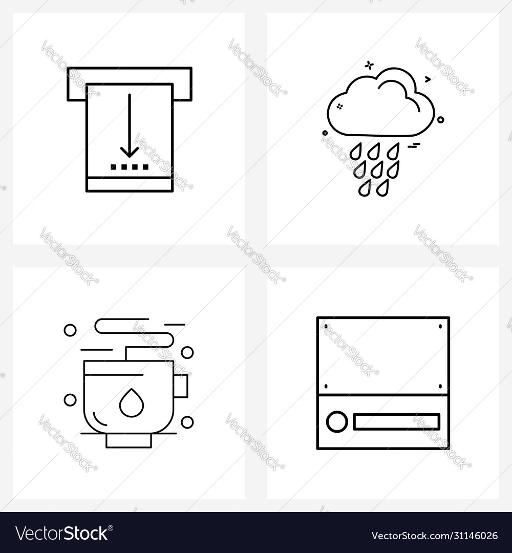 Modern line 4 simple icons atm