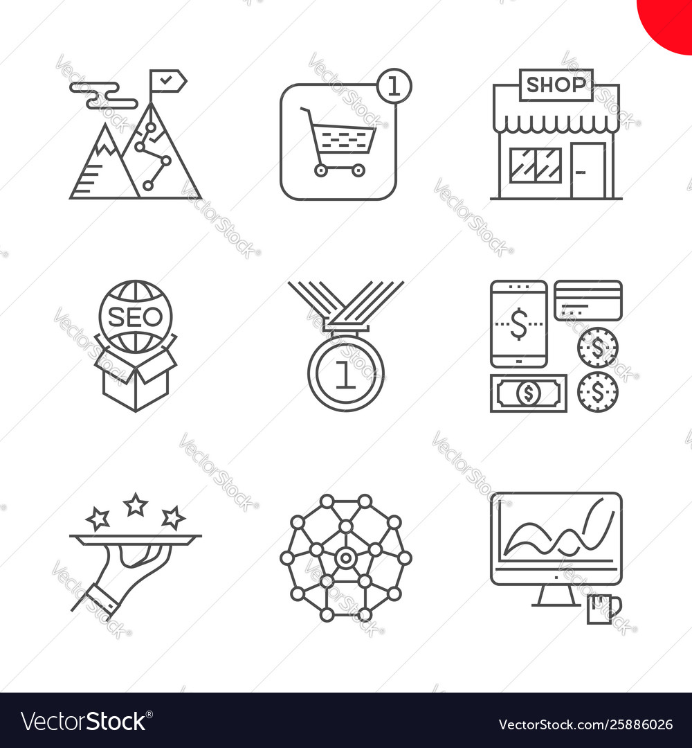 SEO Line Icons - Web Optimization