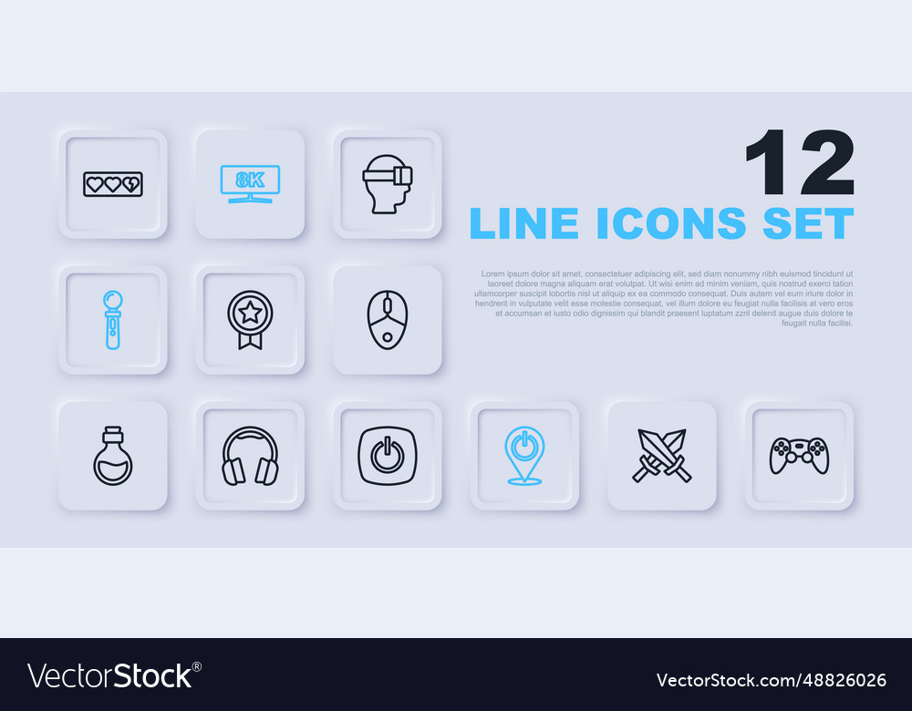 Set line sword for game controller joystick vector image Set line sword for game controller joystick
