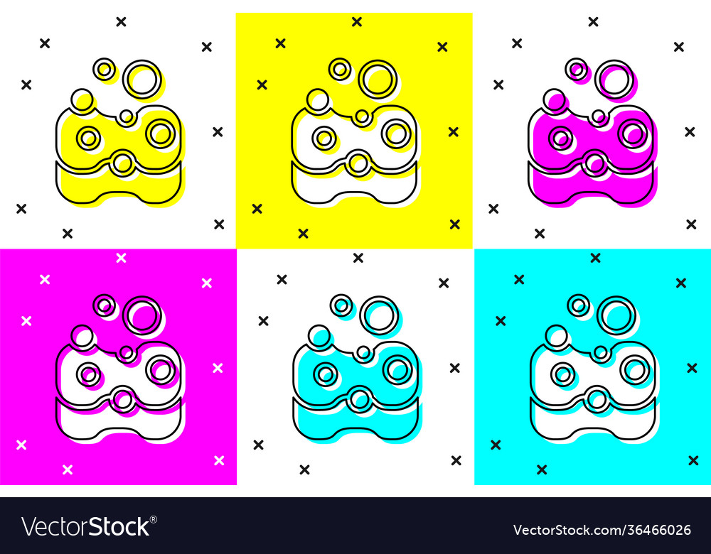 Set sponge icon isolated on color background wisp Vector Image Set sponge icon isolated on color background wisp