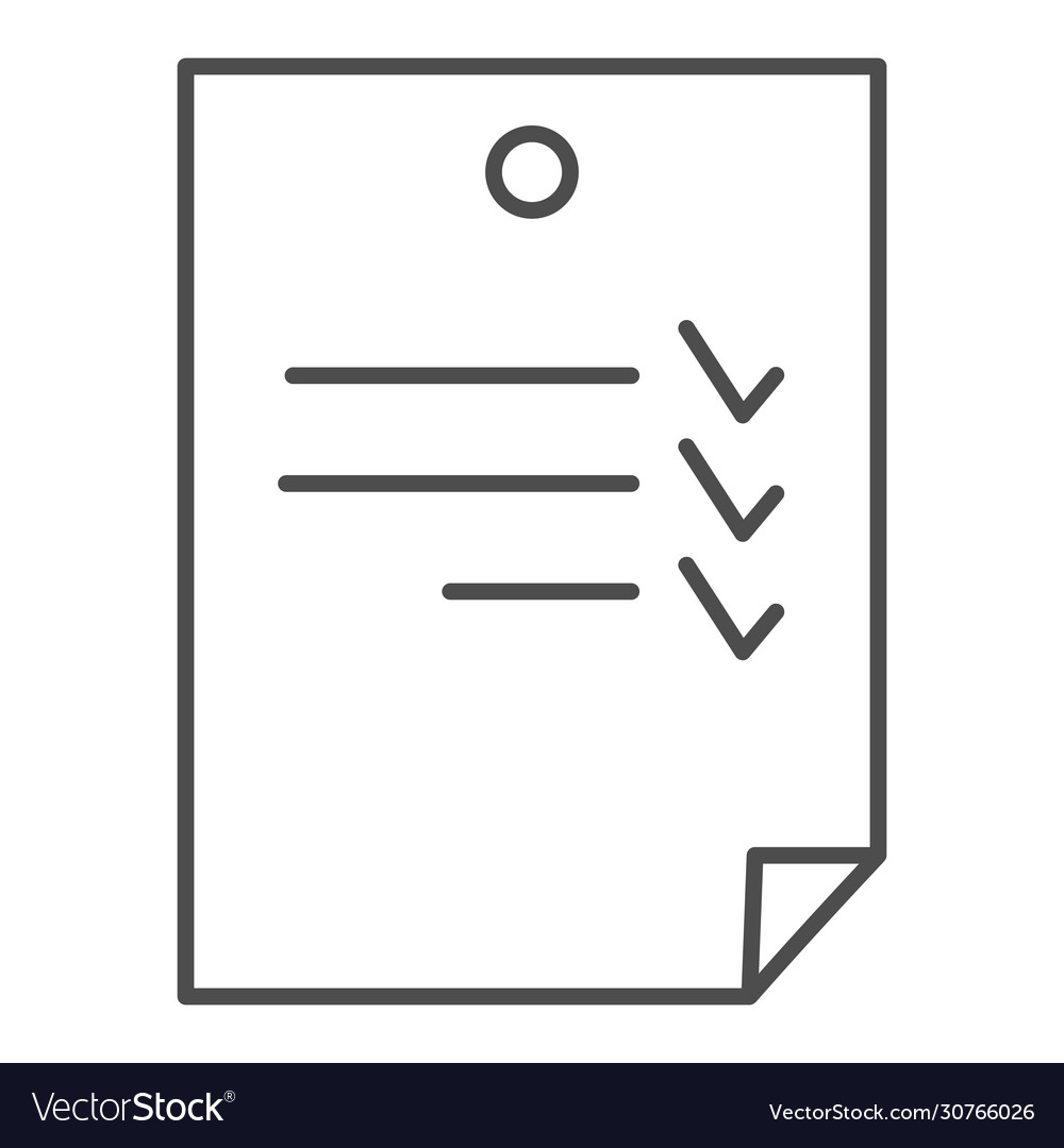 To-do list thin line icon check with marks vector image To-do list thin line icon check with marks