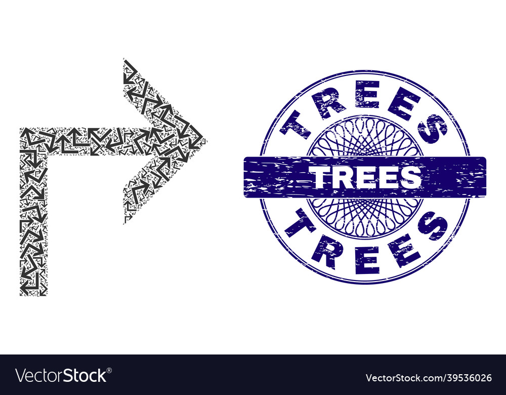 Turn right recursive composition vector image Turn right recursive composition