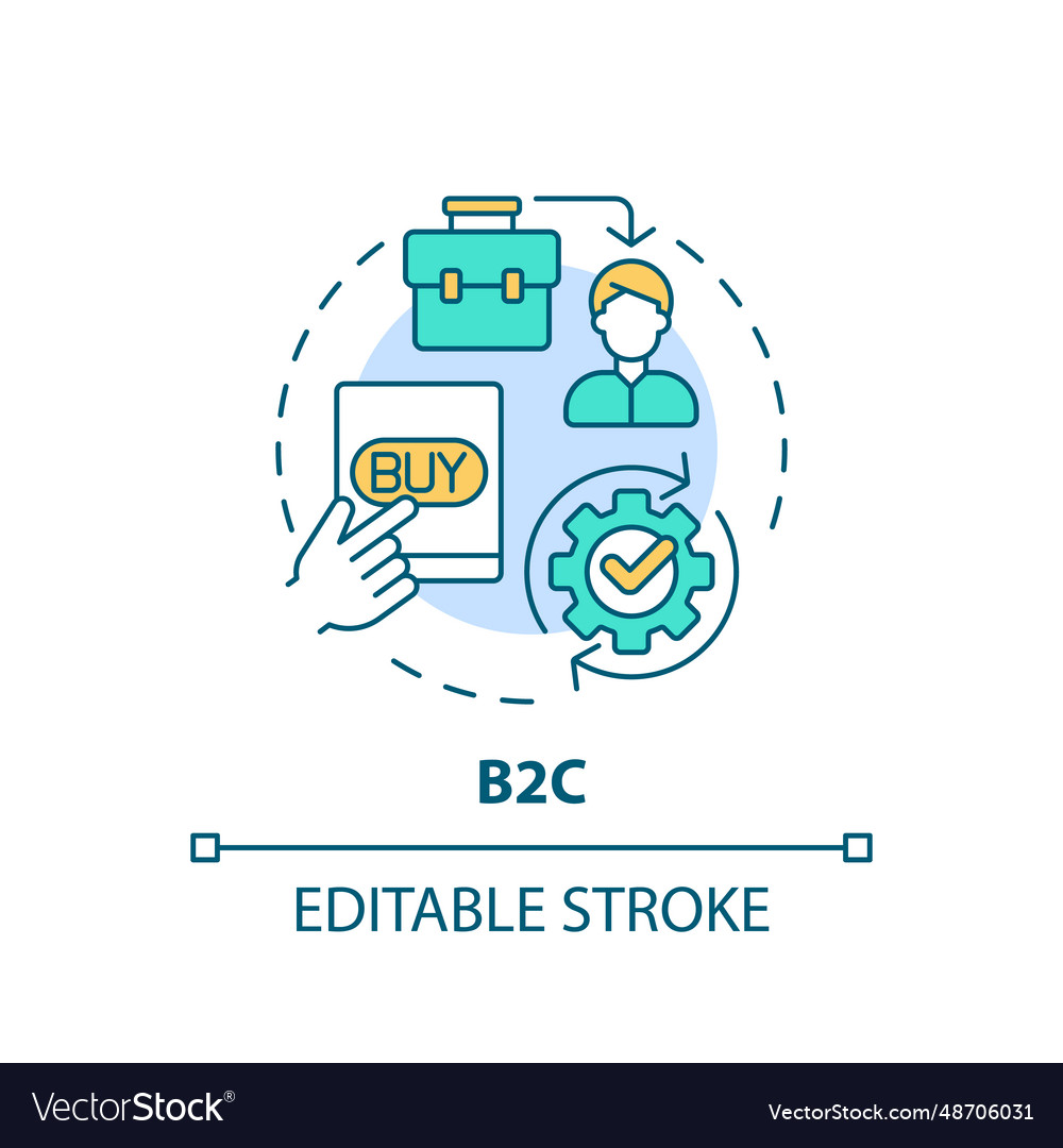 2d customizable colorful thin linear icon b2c vector image 2d customizable colorful thin linear icon b2c