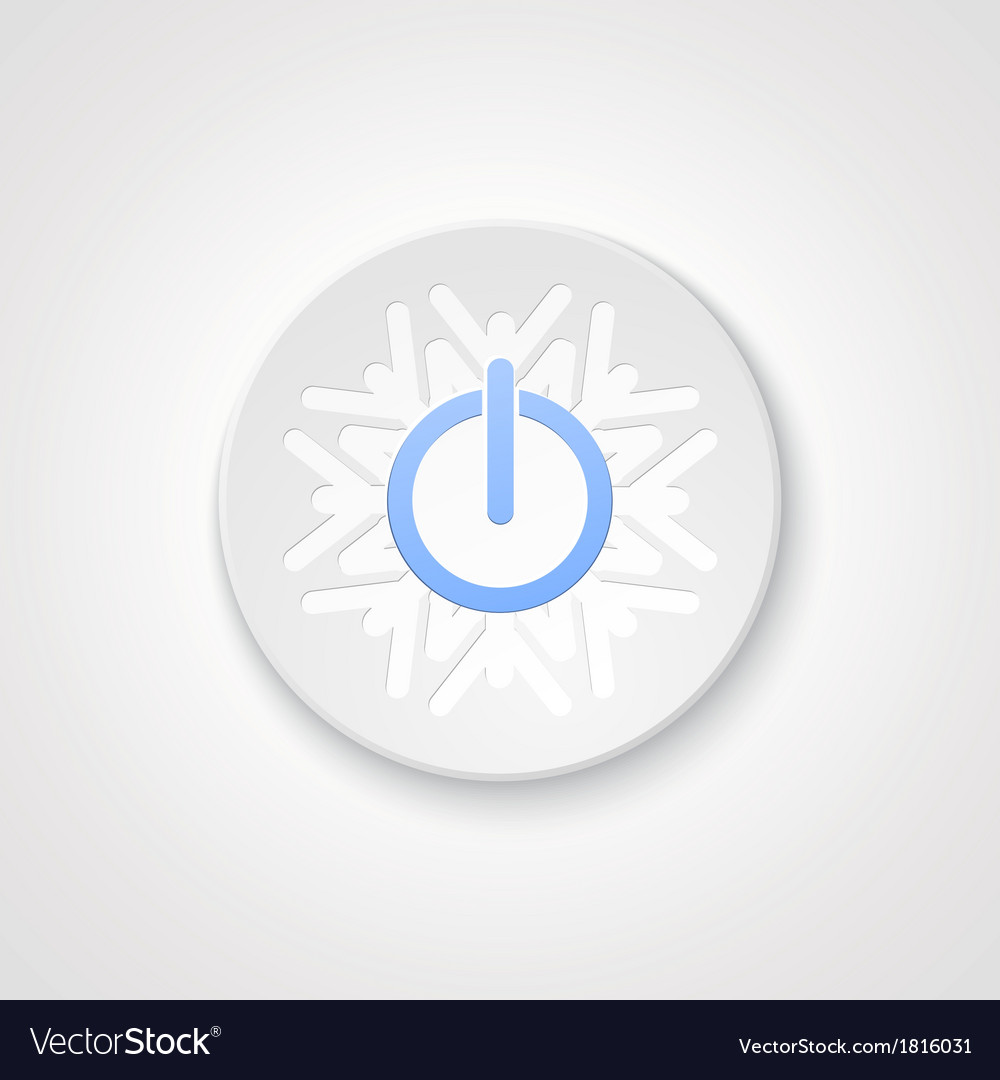 Abstract power button on the snowflake