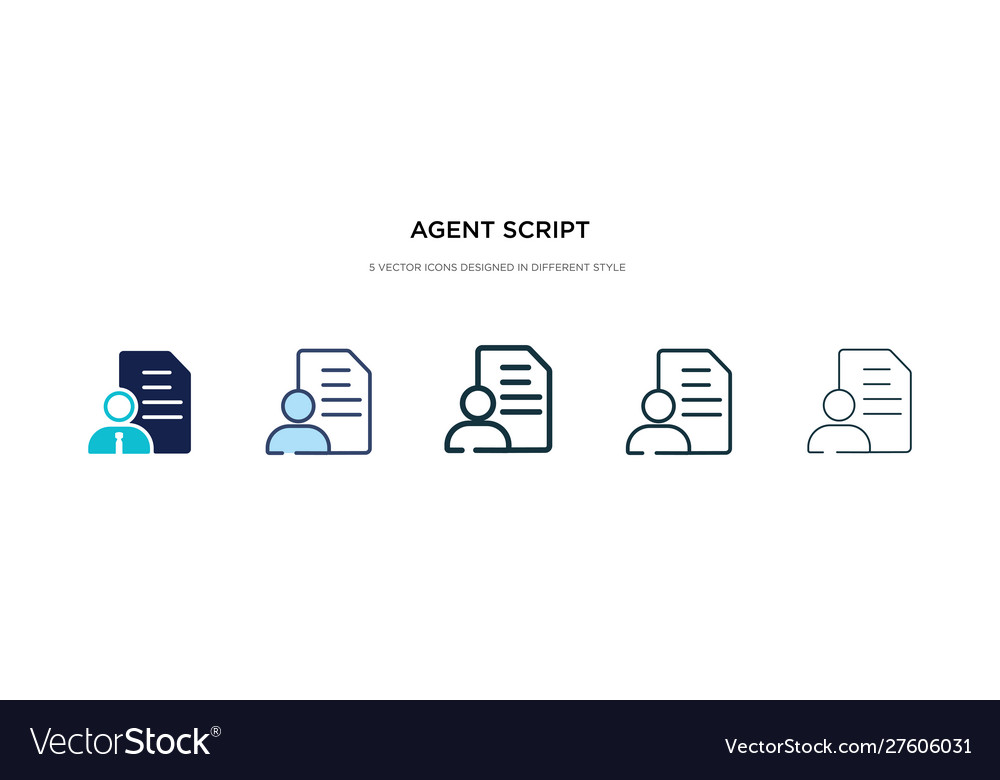 Agent Skript-Symbol in verschiedenen Stil zwei farbige