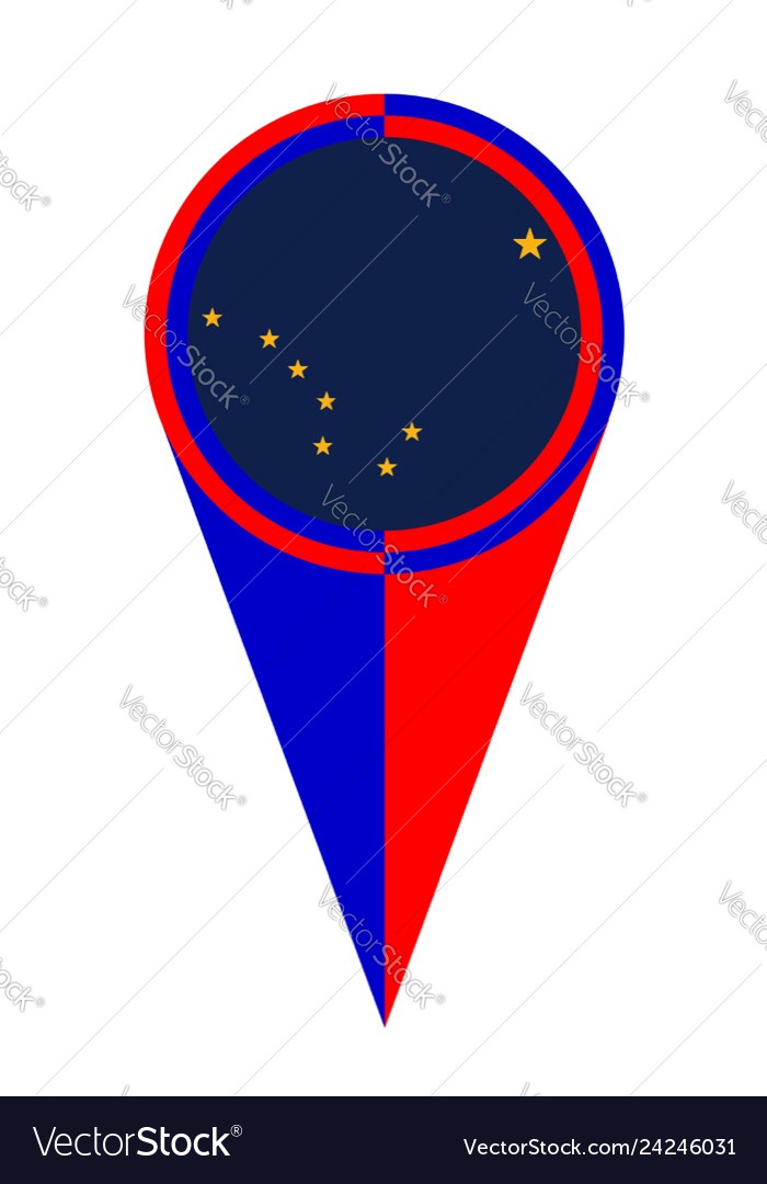 Alaska map pointer location flag