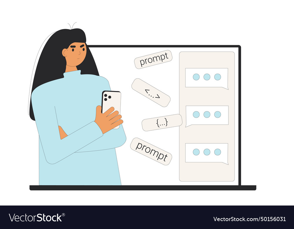 Artificial intelligence confusing prompt vector image Artificial intelligence confusing prompt