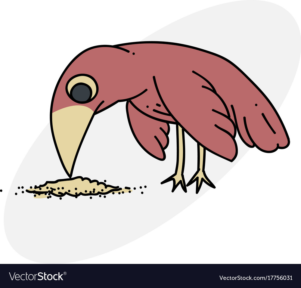 Bird pecking seeds Royalty Free Vector Image VectorStock