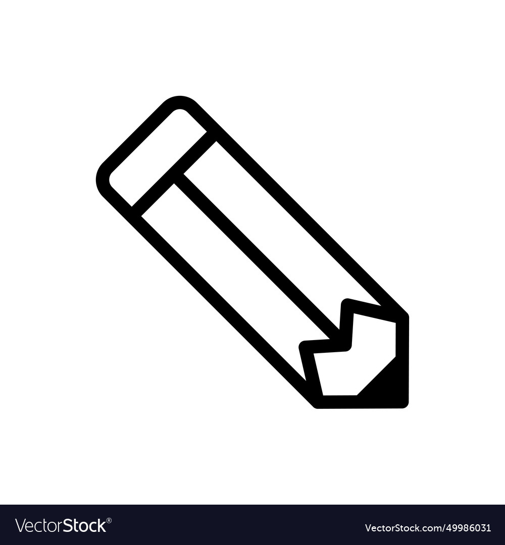 Black line icon pencil isolated on white