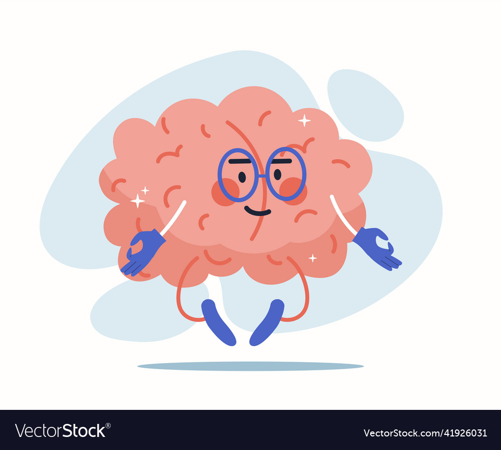 Calm brain meditation Royalty Free Vector Image