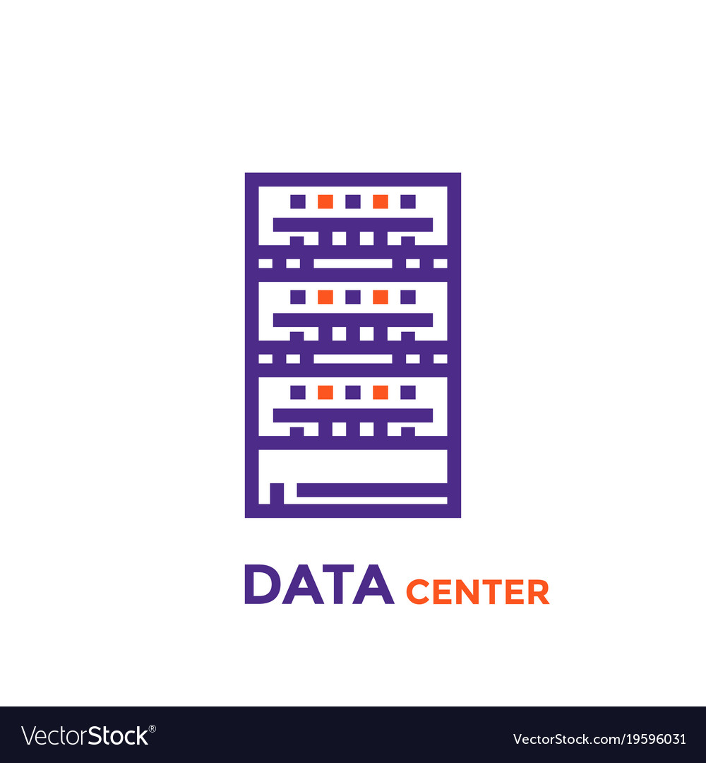 Data center server icon Royalty Free Vector Image