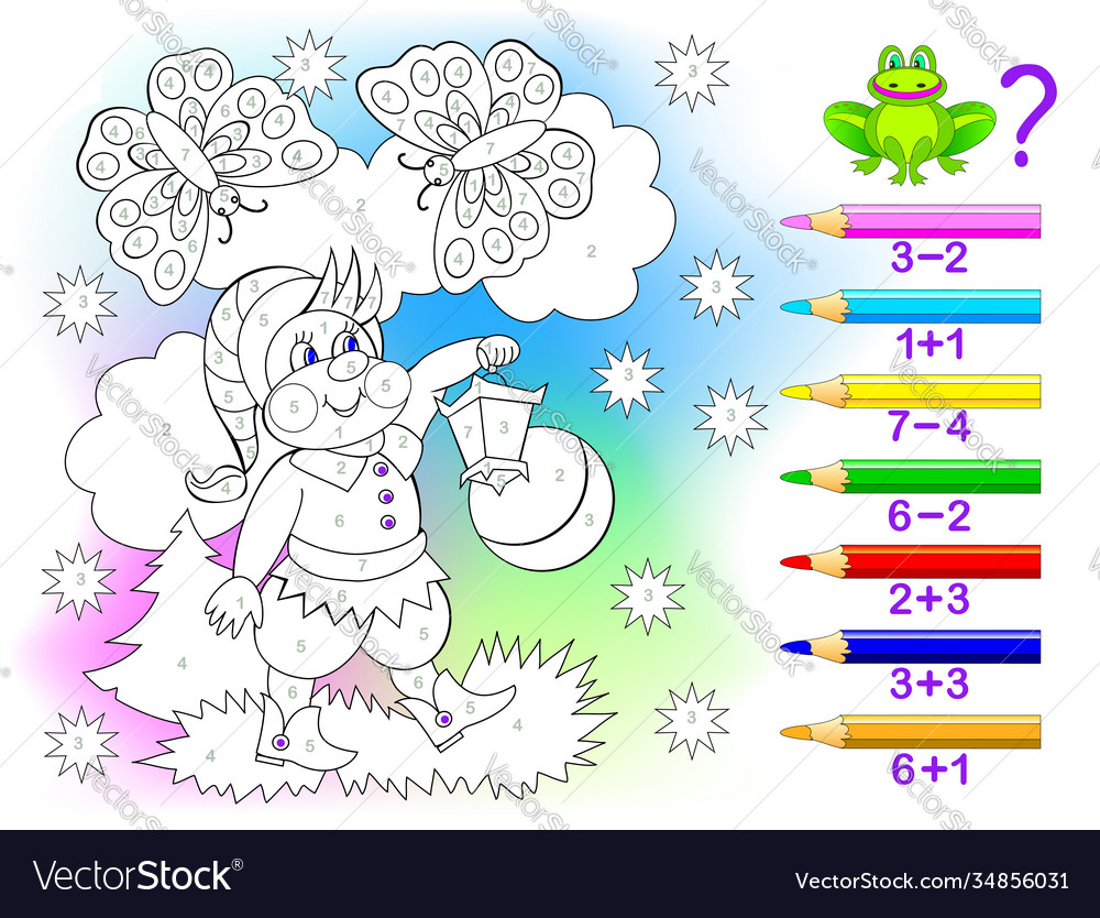 Educational page with exercises for children Vector Image