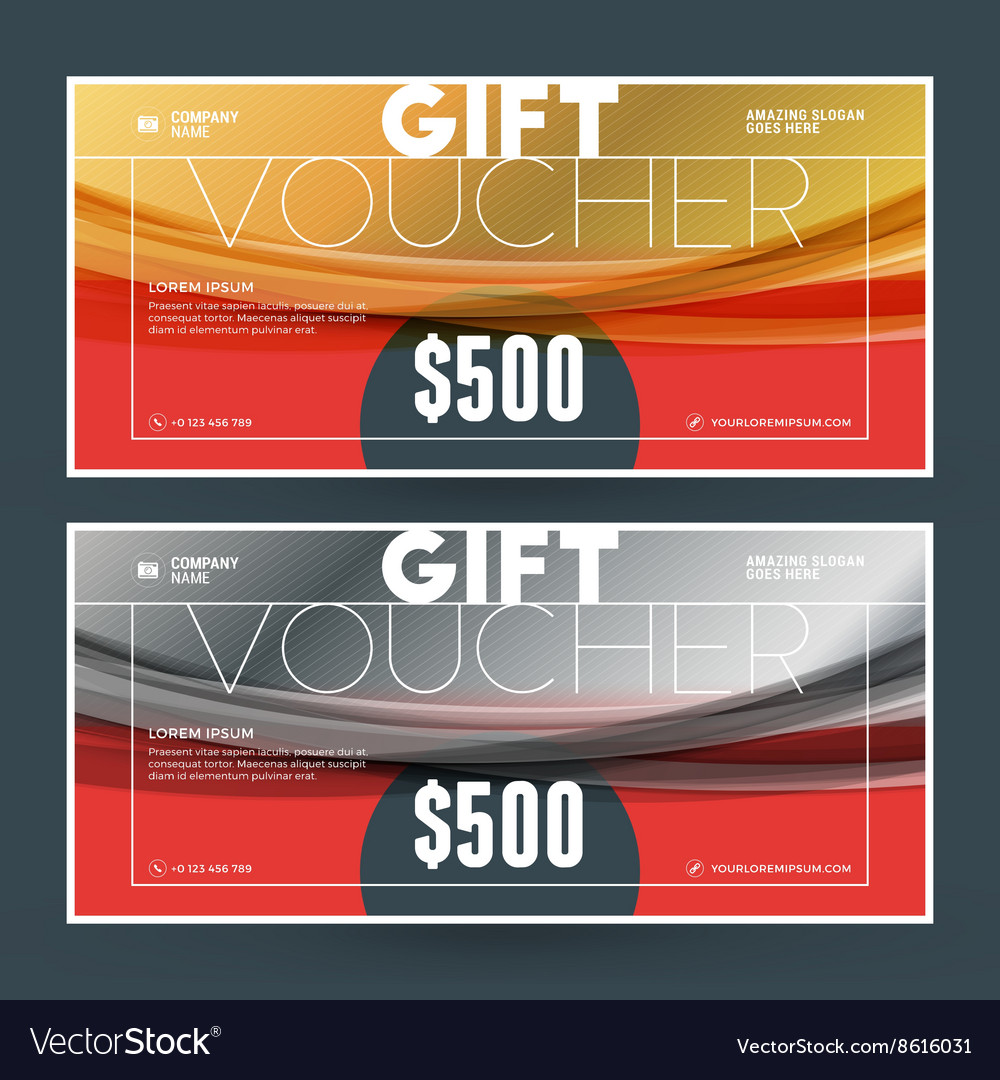 Golden and silver gift voucher design print Vector Image