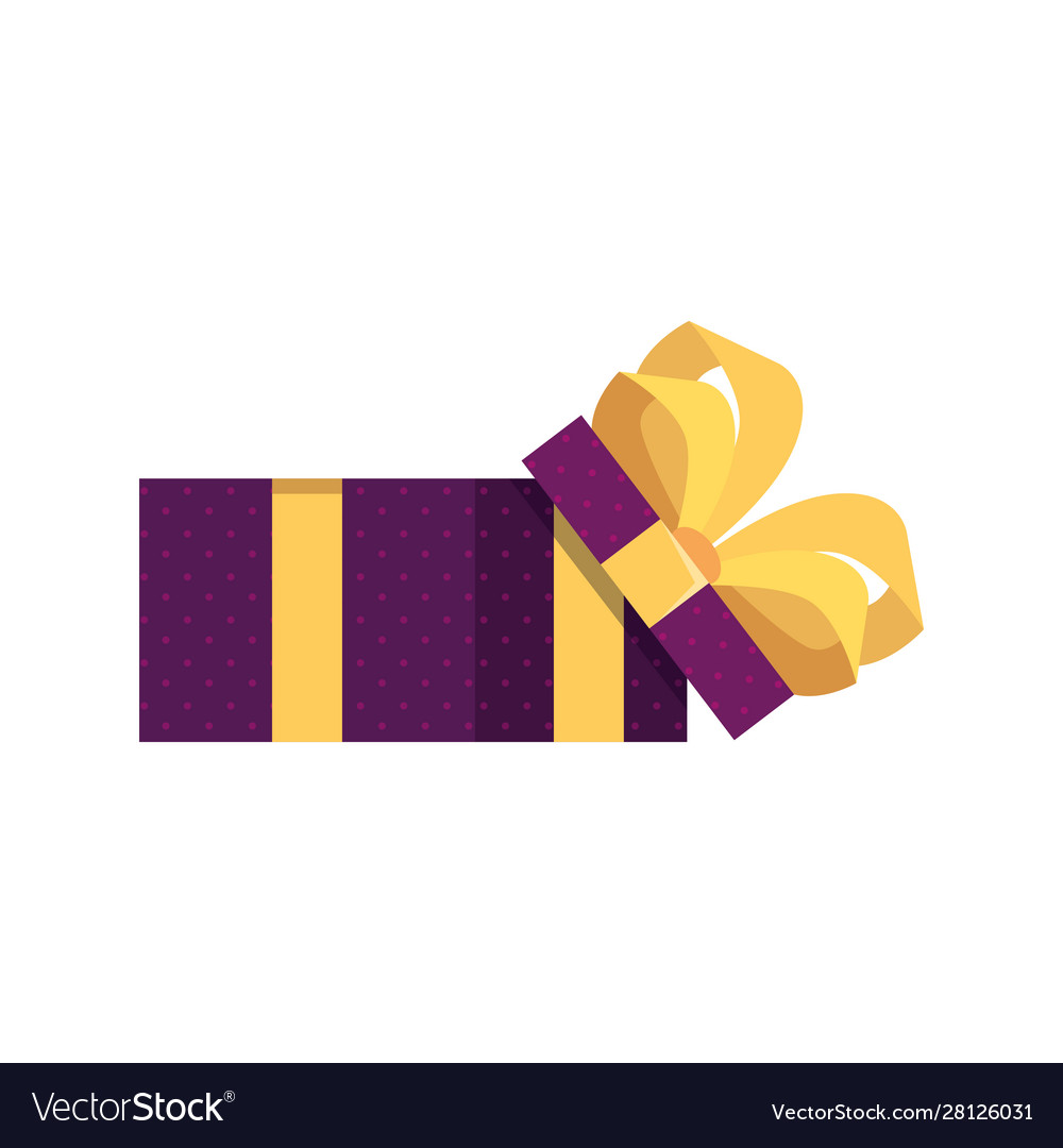 Isolated gift with yellow bowtie design Royalty Free Vector