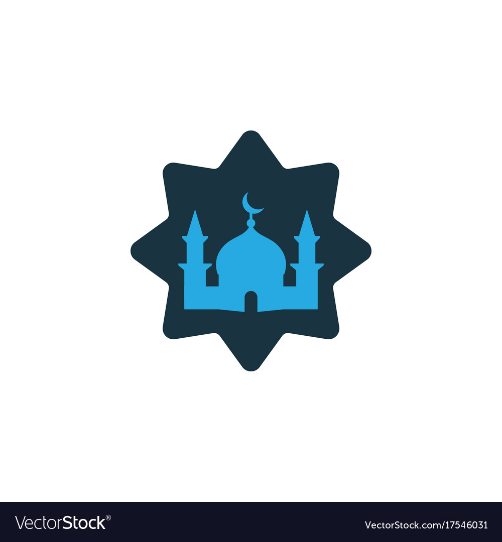 Masjid colorful icon symbol premium quality Vector Image