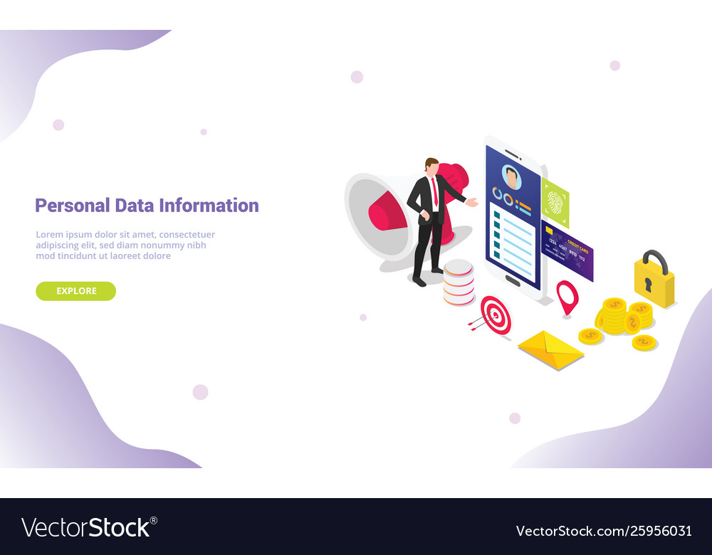 Personal data information concept with security