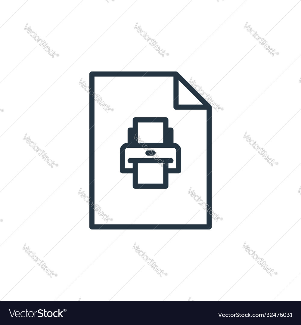 Print icon editable stroke linear