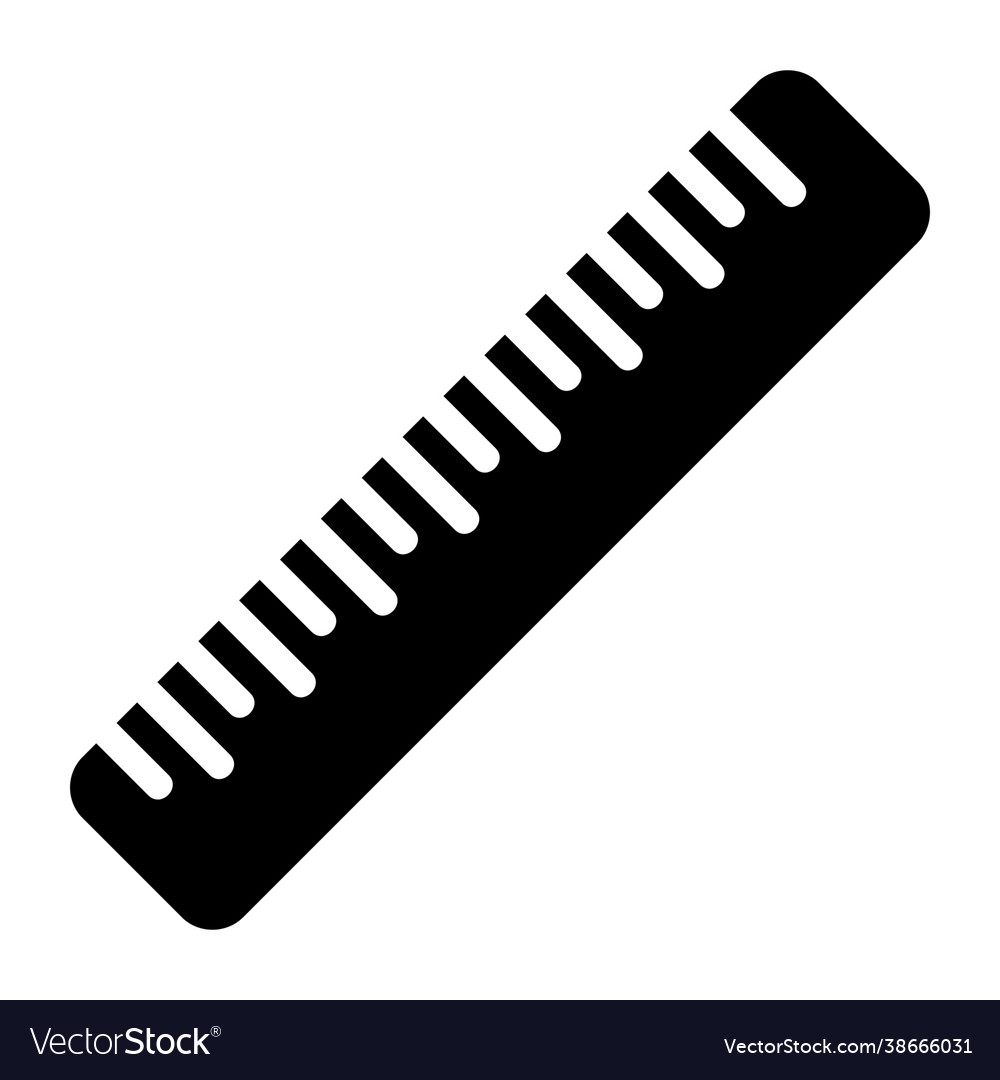 Ruler icon in solid style for any projects vector image Ruler icon in solid style for any projects