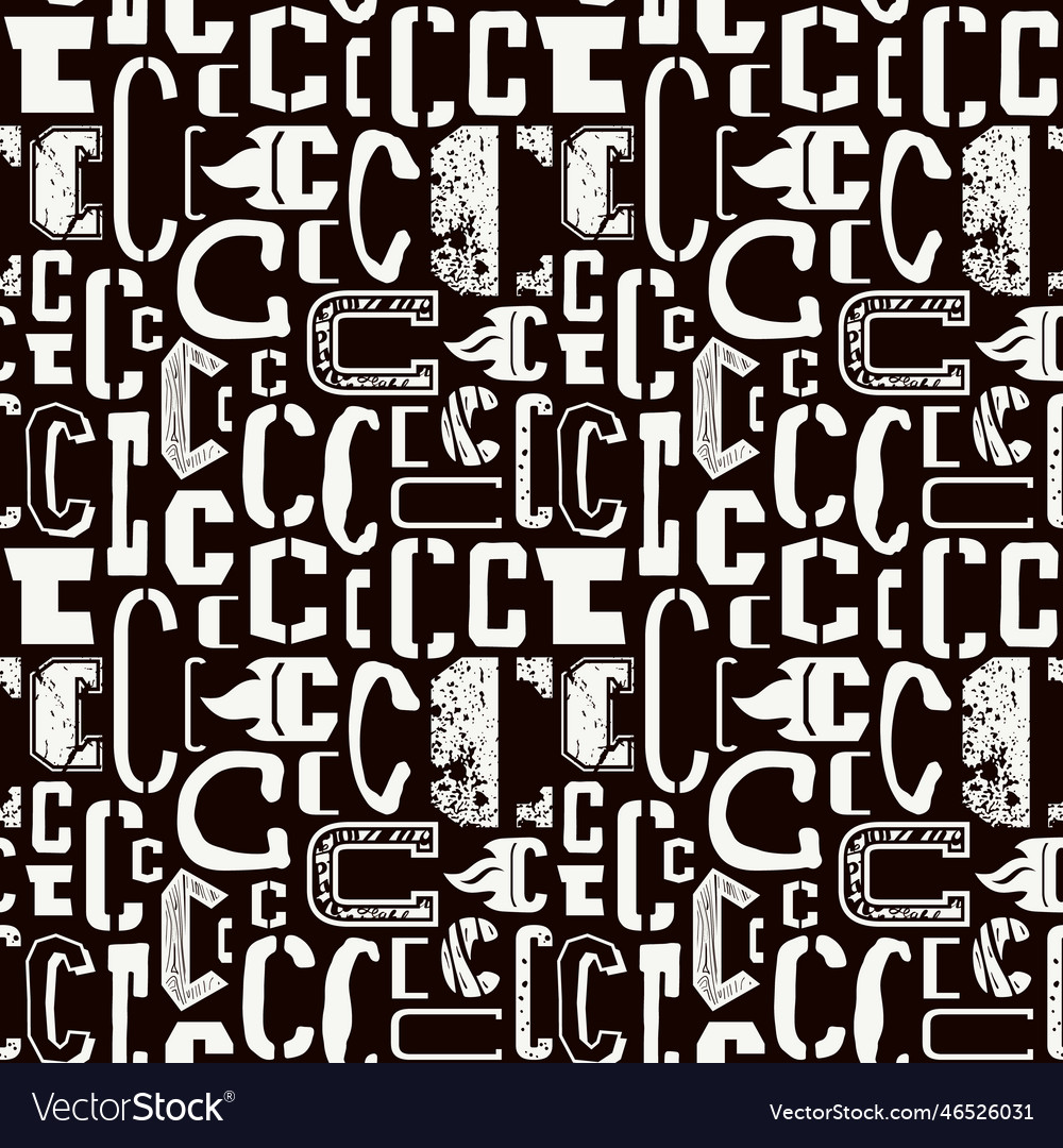 Seamless pattern with letters c in typographic Vector Image