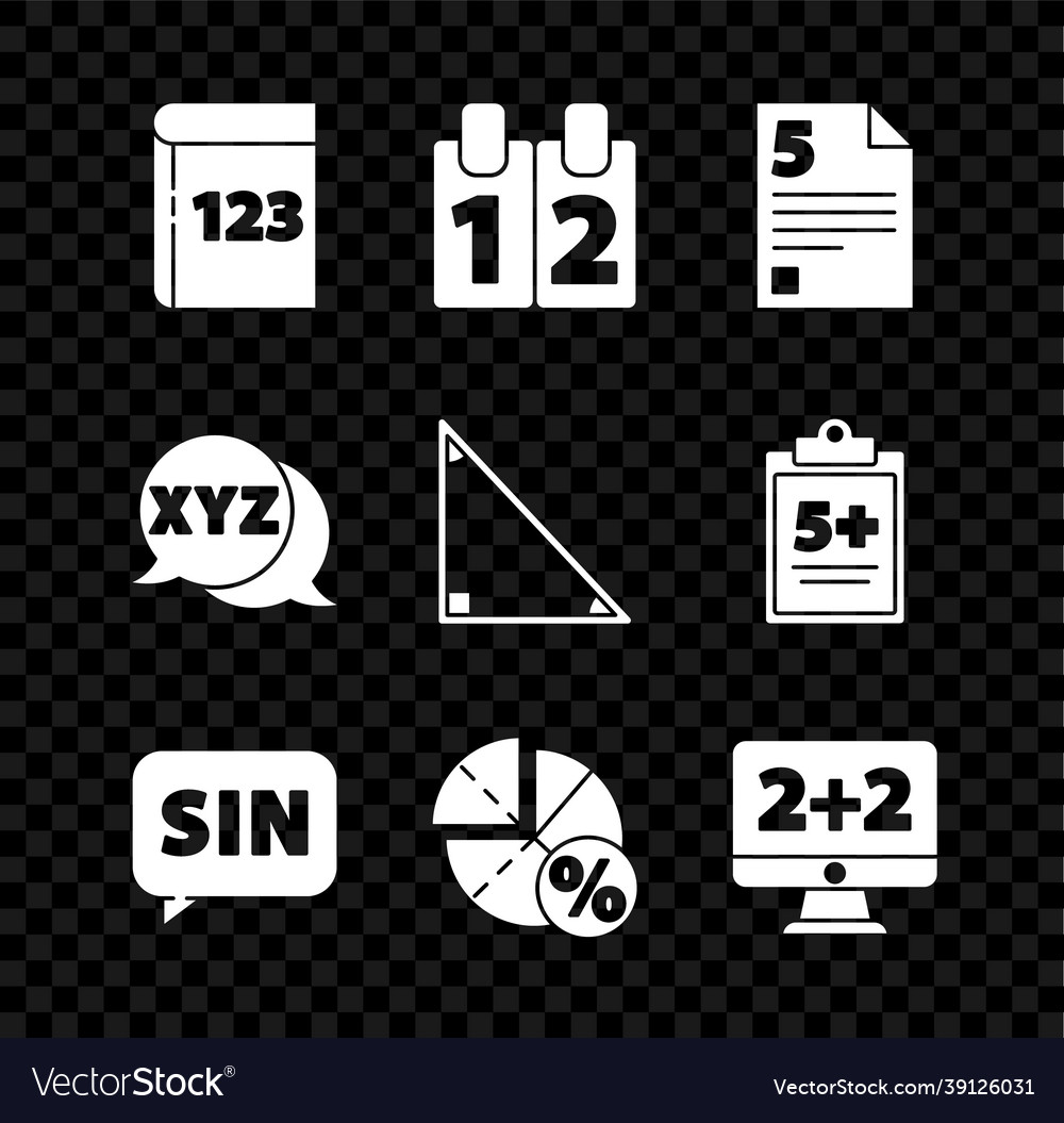 Set book with word mathematics calendar test vector image Set book with word mathematics calendar test