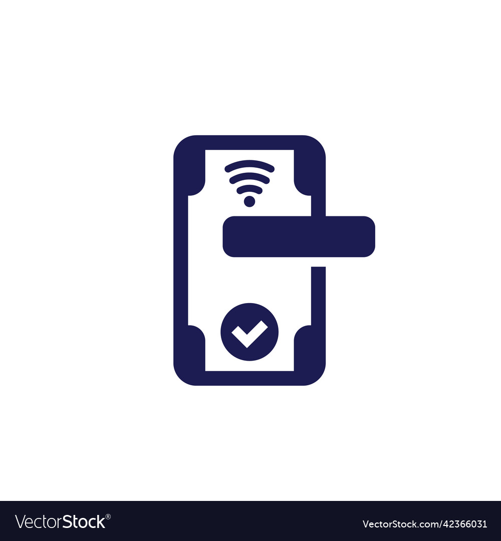 Smart door lock icon access control Royalty Free Vector