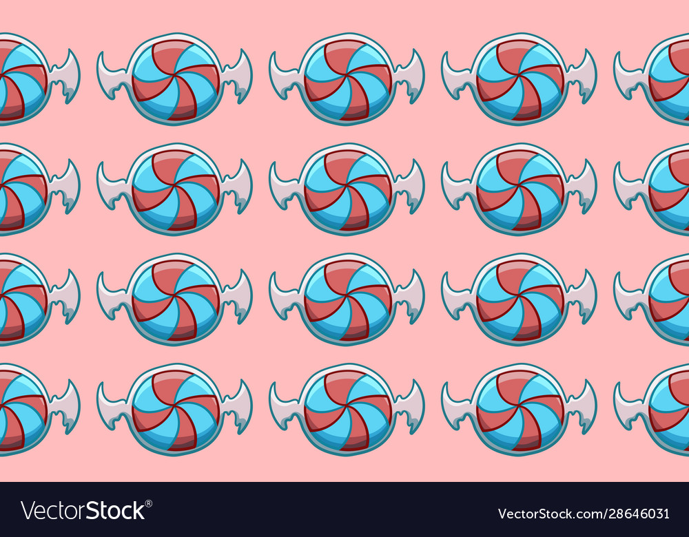 Striped candies in transparent wrapper pattern vector image Striped candies in transparent wrapper pattern