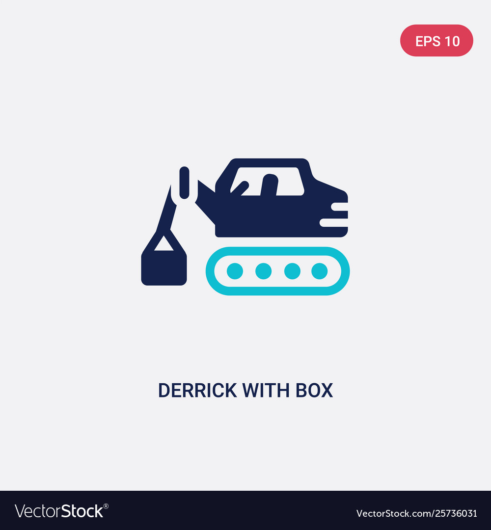 Two color derrick with box icon from construction