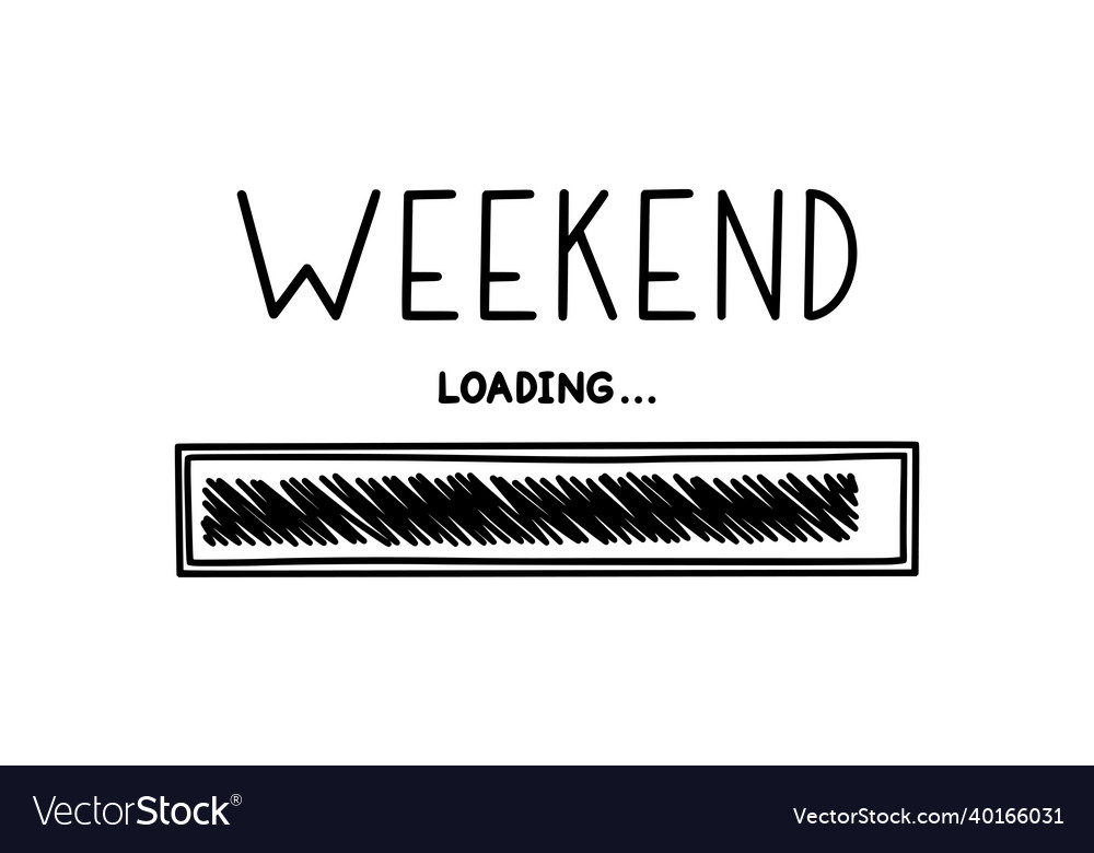 Weekend loading bar infographics design element vector image Weekend loading bar infographics design element