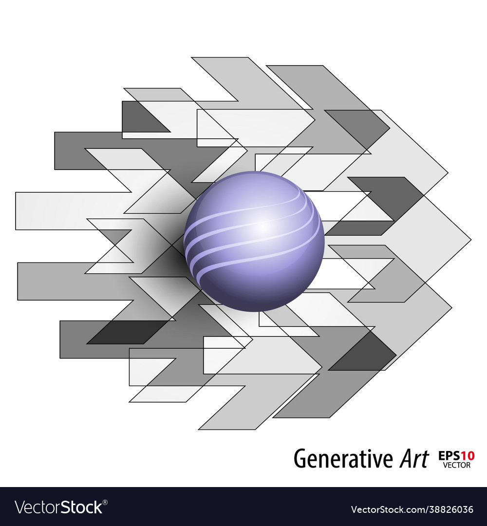 Abstract color generative art objects background