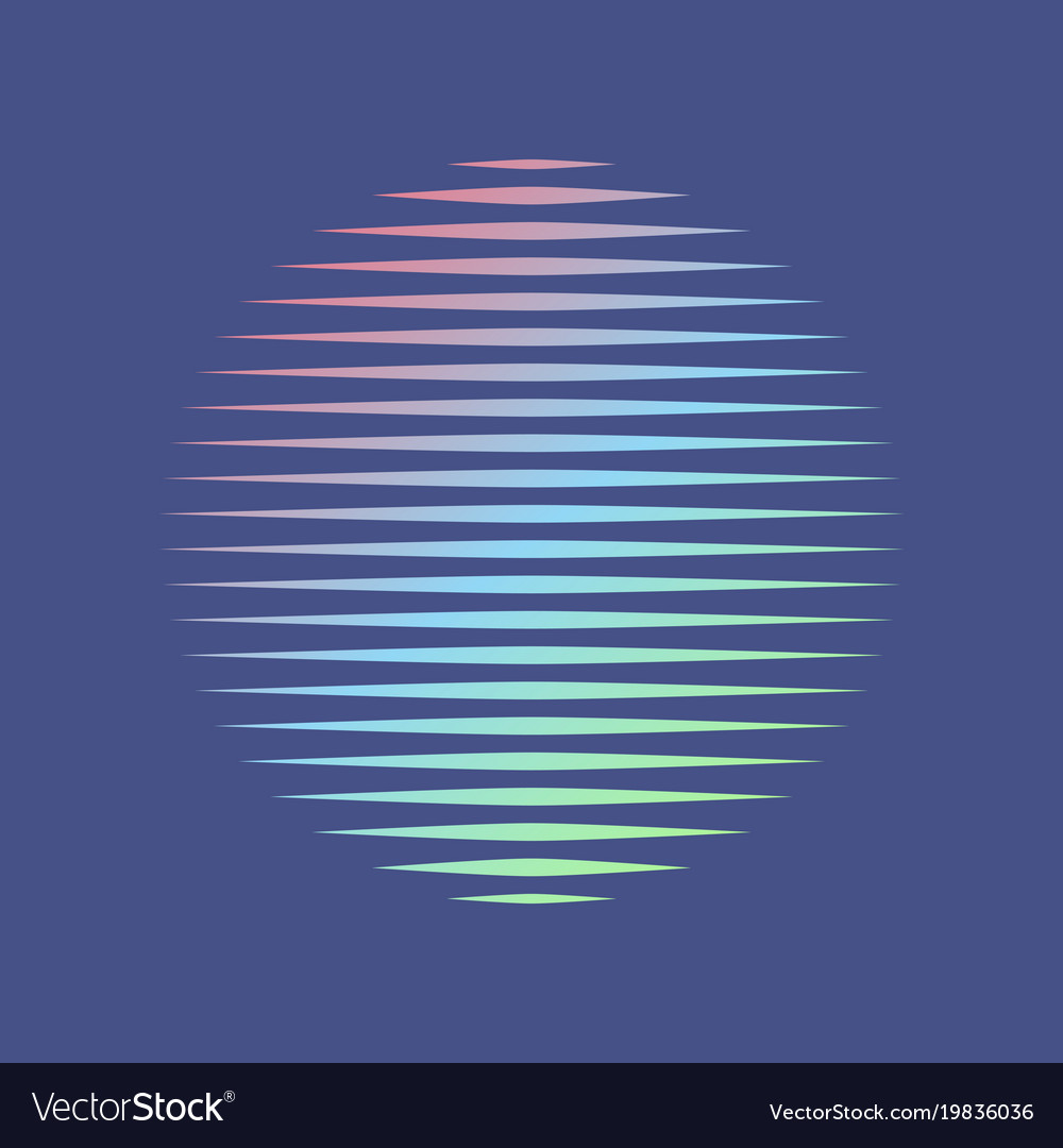 Abstract striped round shape in retro style