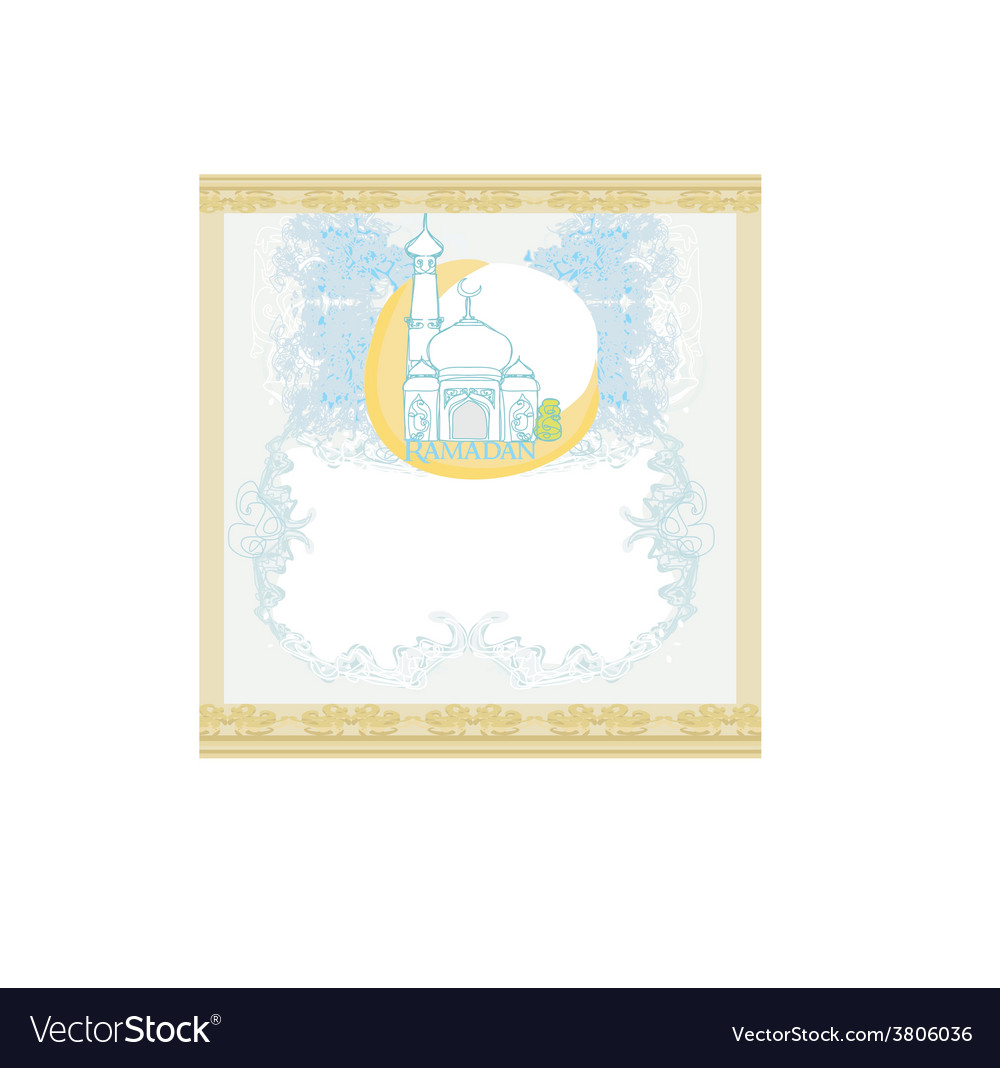 Artistic pattern background with moon and mosque