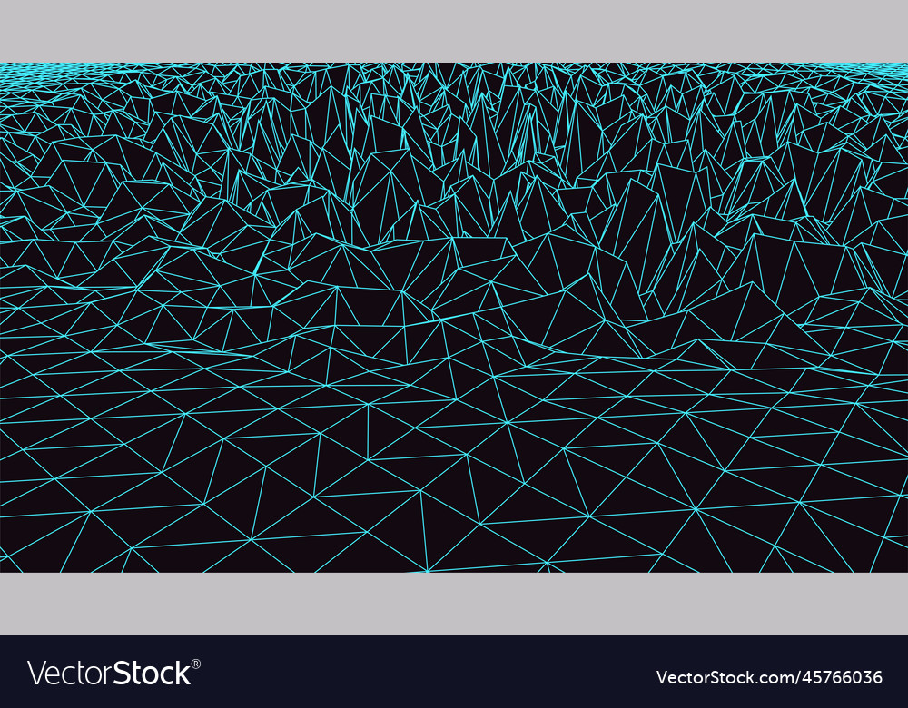 Big data visualization wireframe digital Vector Image Big data visualization wireframe digital