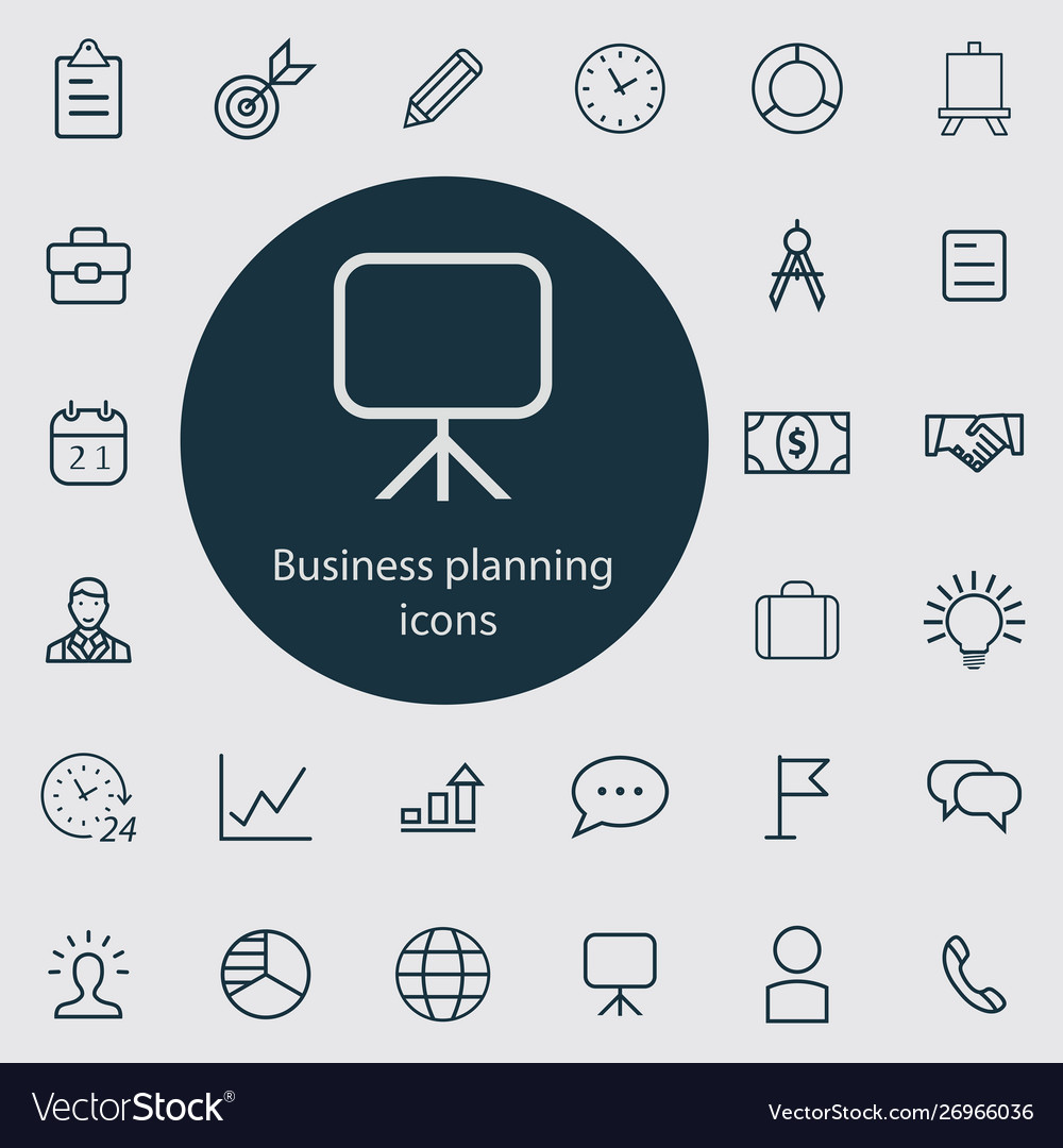 Business Planning Outline Thin Flat Digital Vector Image