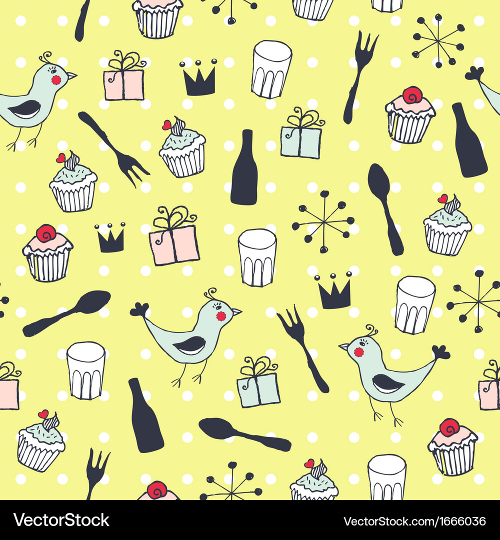 Cute holiday seamless pattern Royalty Free Vector Image