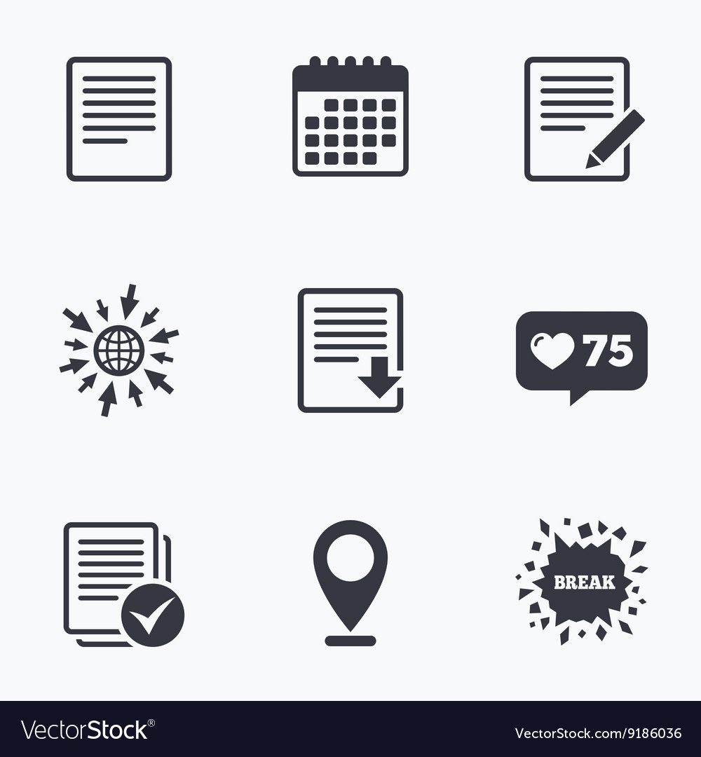 Document icons download file and checkbox
