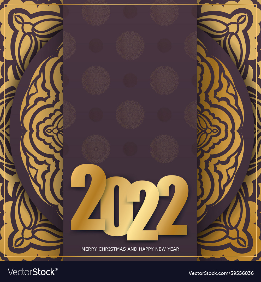 Festive brochure 2022 happy new year burgundy