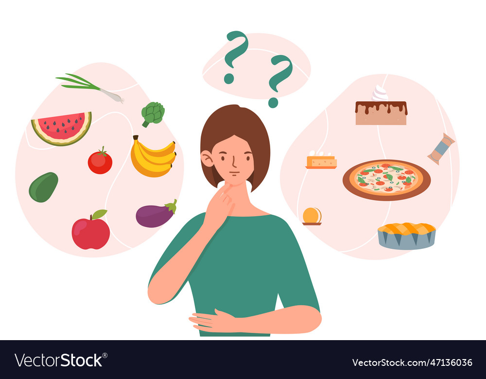 food-decision-concept-royalty-free-vector-image