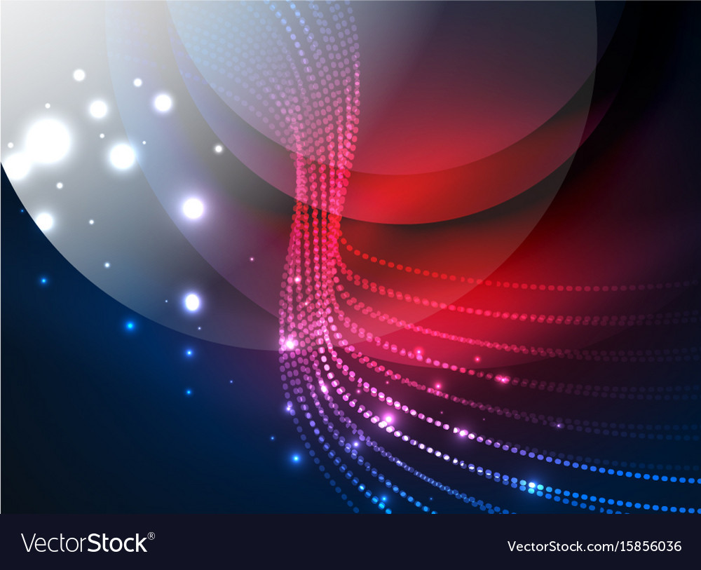 Glowing wave created with particles on dark color