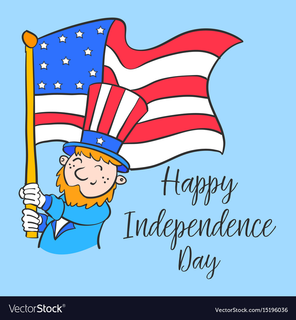 Happy independence day cartoon style Royalty Free Vector