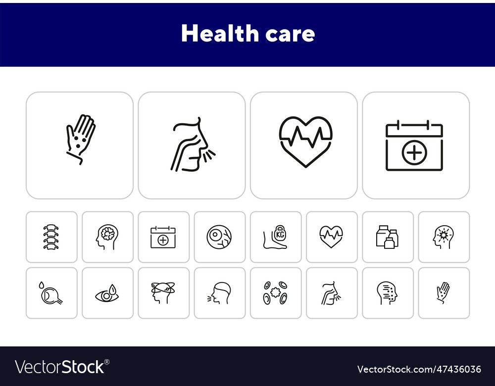 Health care line icon set