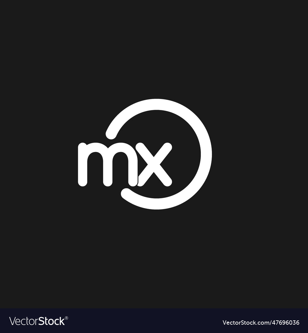 Initials mx logo monogram with simple circles