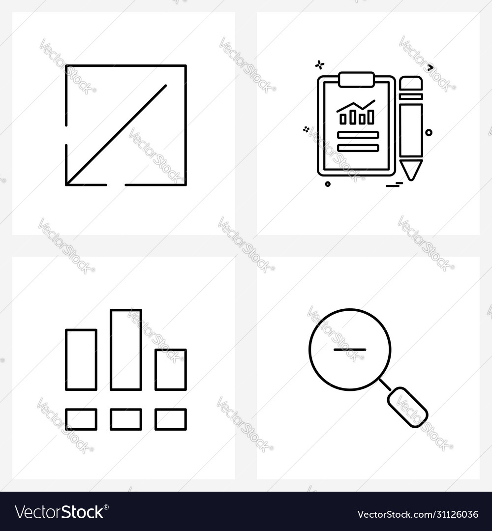 Isolated symbols set 4 simple line icons