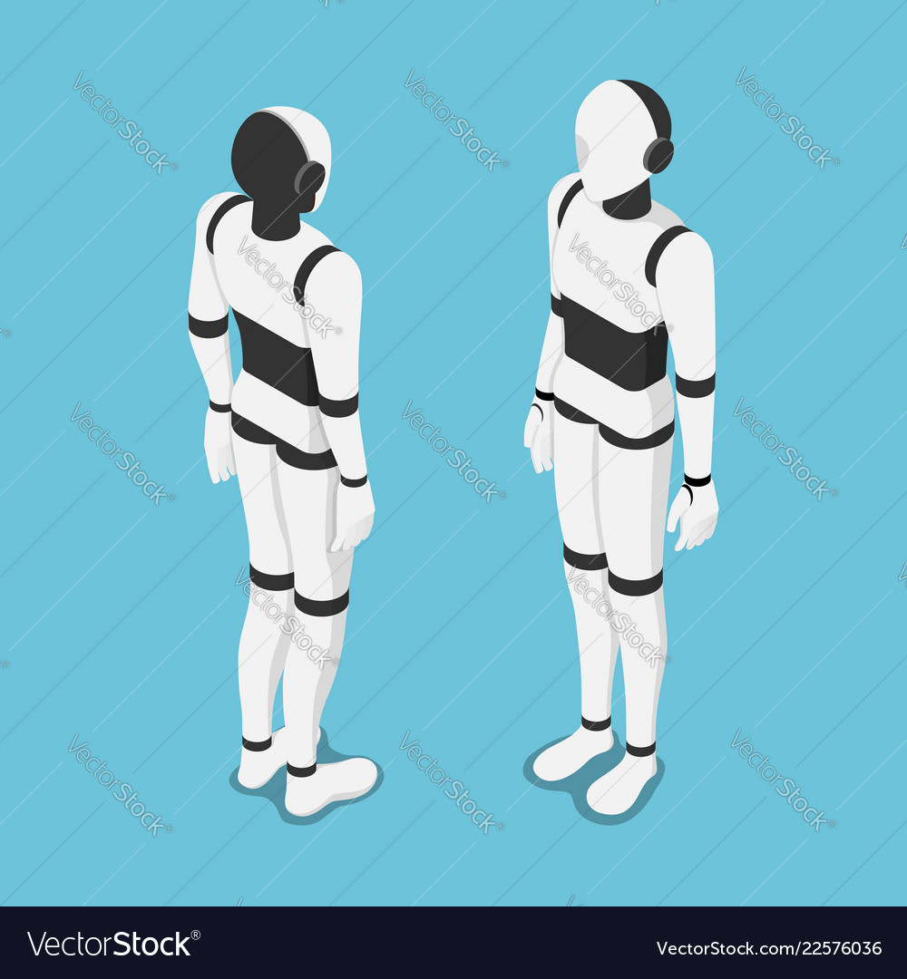 Isometric artificial intelligence or ai robot Vector Image