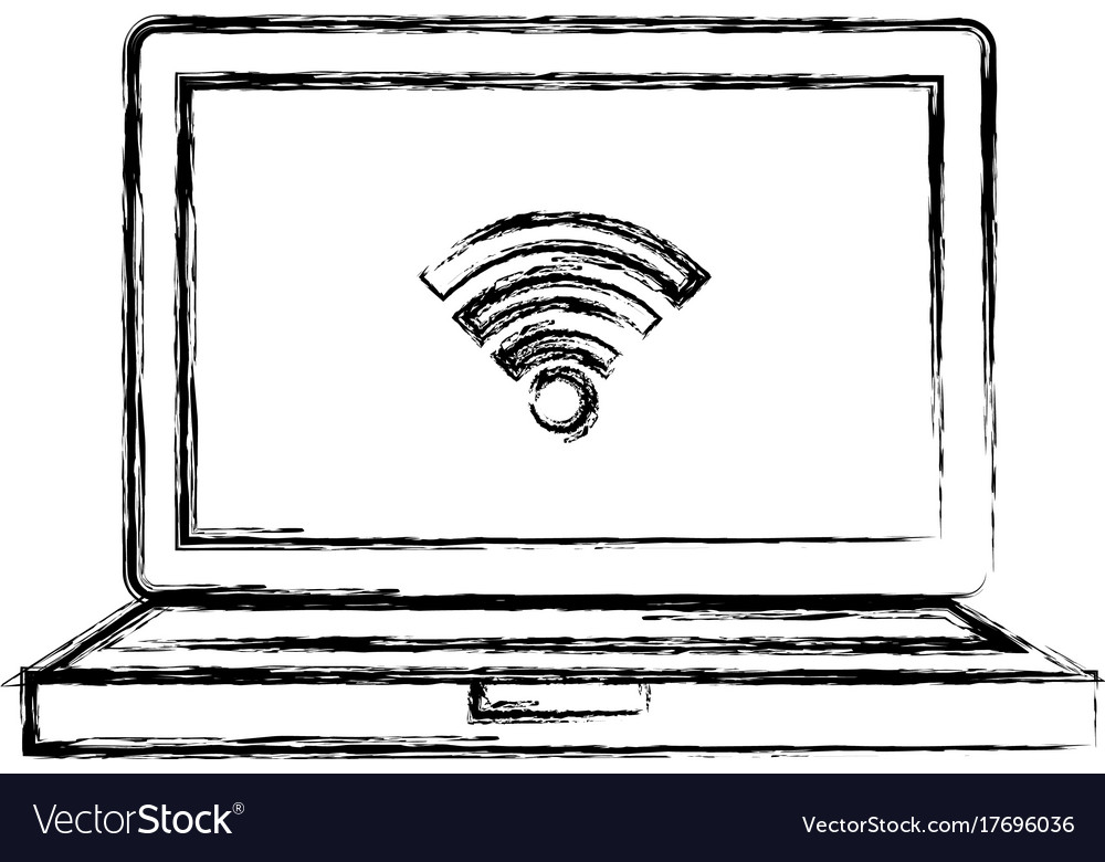 Laptop computer with wifi signal