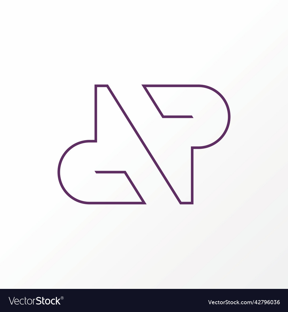 Letter dnp line thin font like pattern backwards vector image Letter dnp line thin font like pattern backwards