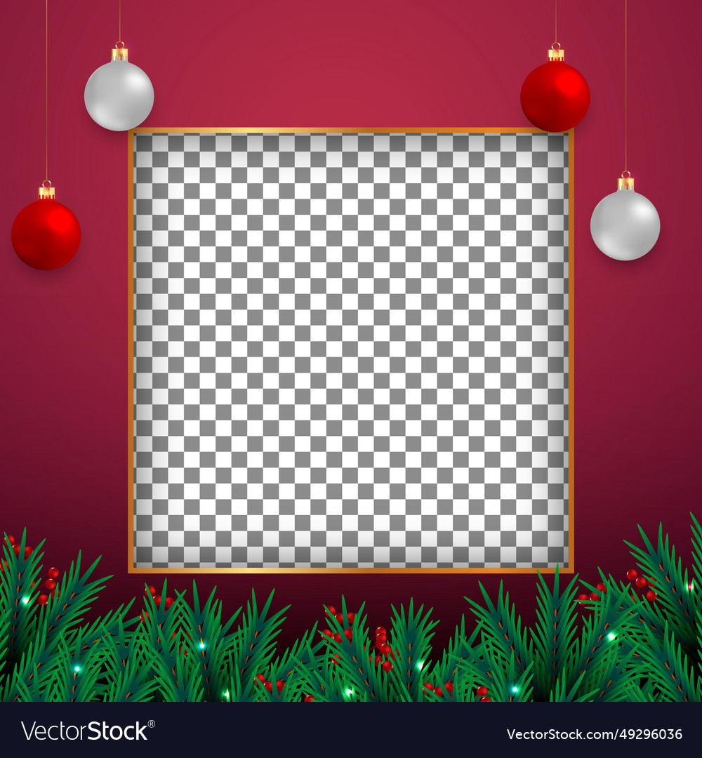 Merry christmas photo frame Royalty Free Vector Image