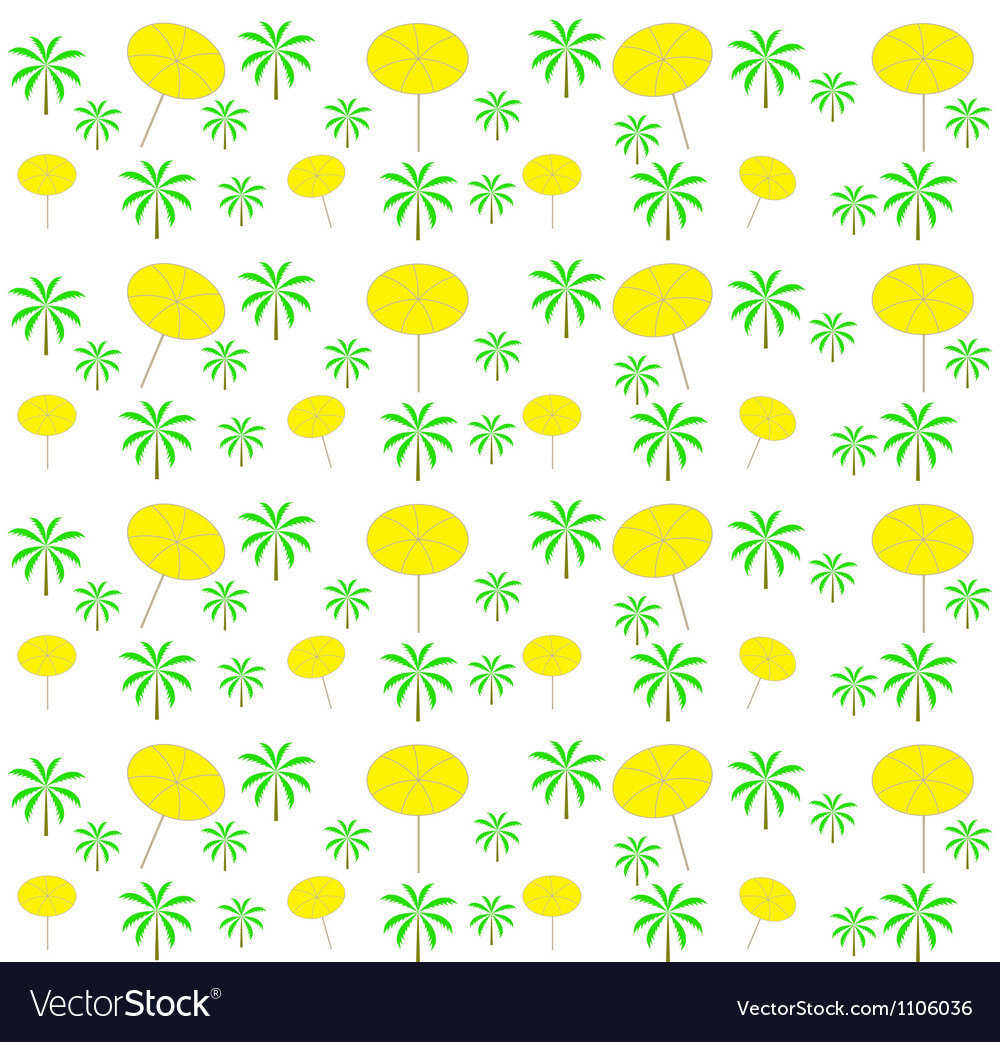 Palm trees umbrellas seamless pattern