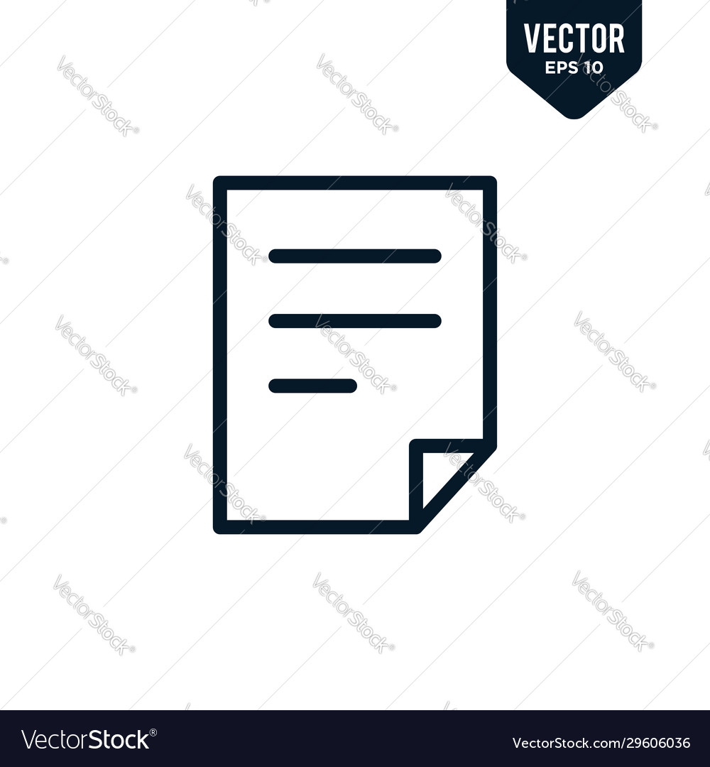 Paper icon design outline style line art eps 10 Vector Image