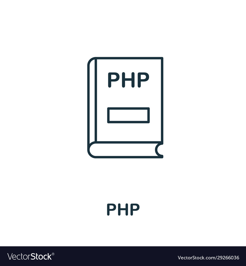 Php line icon thin design style from programmer vector image Php line icon thin design style from programmer