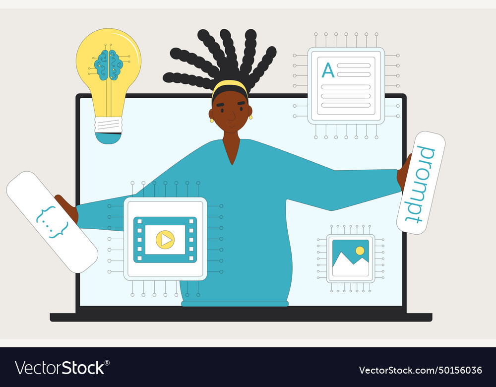 Prompt engineer course study artificial general vector image Prompt engineer course study artificial general